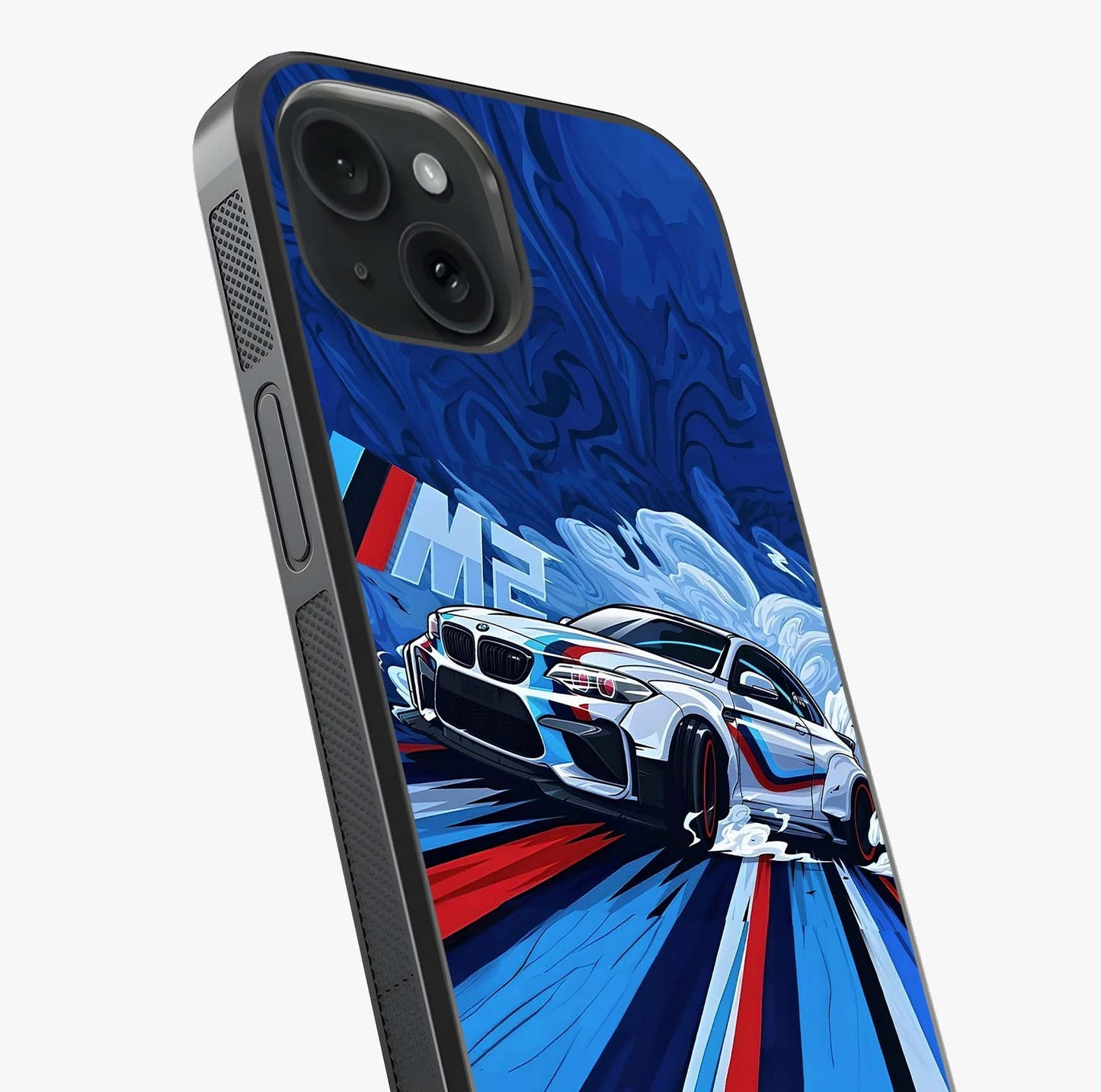Drift Power Rush Glass Case captured at a warm angle highlighting gloss, texture and premium glass finish.