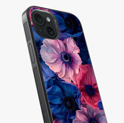 Flower Paper Art Pattern Glass Case captured at a warm angle highlighting gloss, texture and premium glass finish.