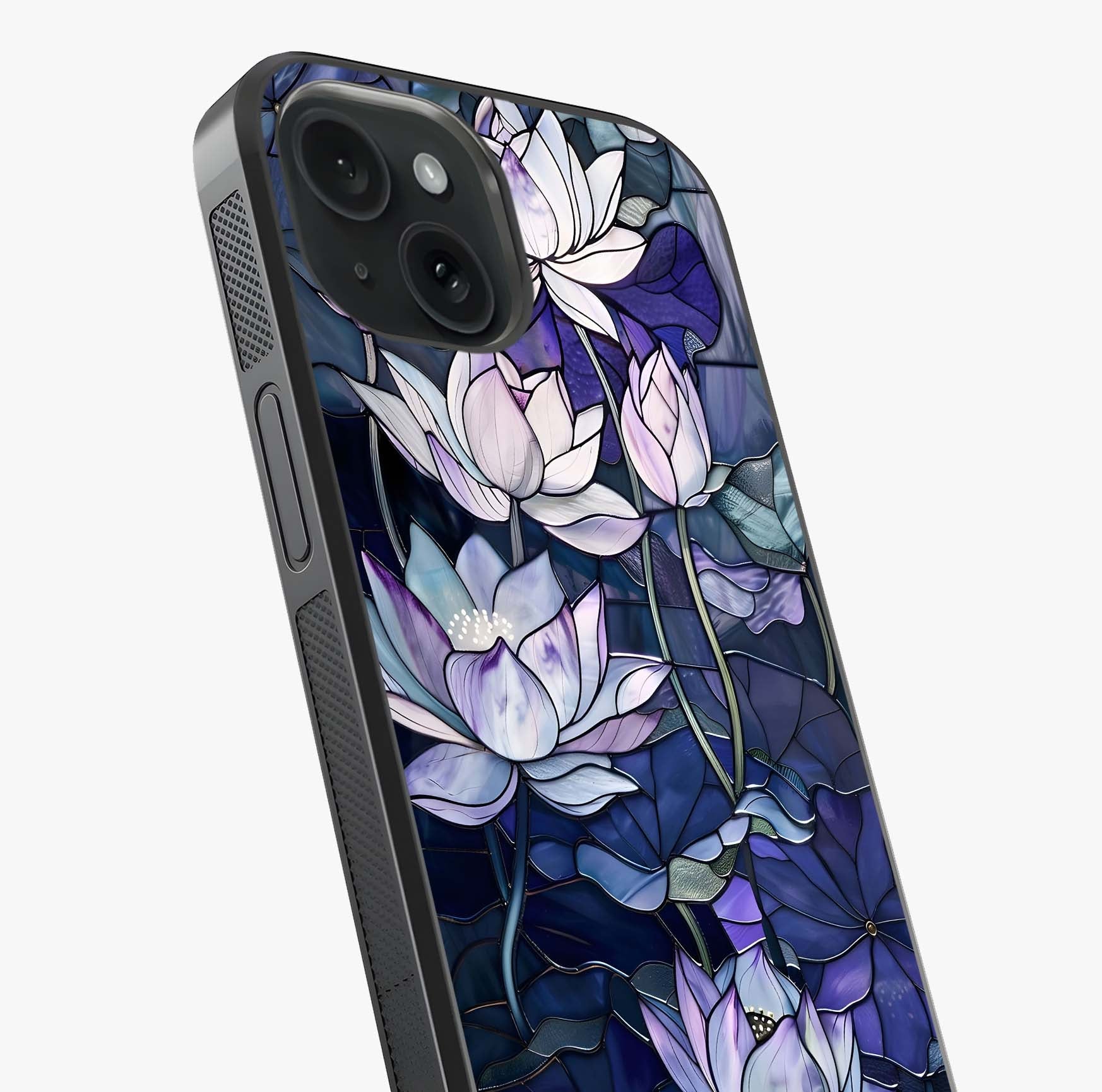 Gloss Petal Rush Glass Case captured at a warm angle highlighting gloss, texture and premium glass finish.