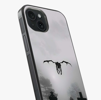 Graveyard Shadow Descent Glass Case captured at a warm angle highlighting gloss, texture and premium glass finish.