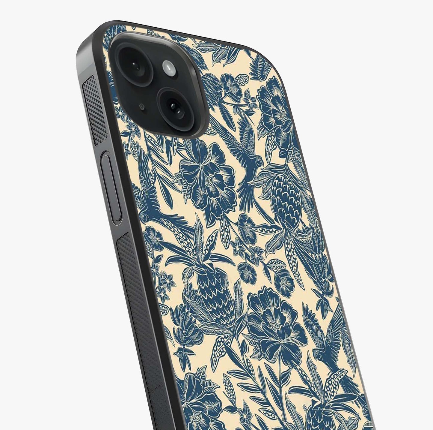 Heirloom Wild Bloom Glass Case captured at a warm angle highlighting gloss, texture and premium glass finish.