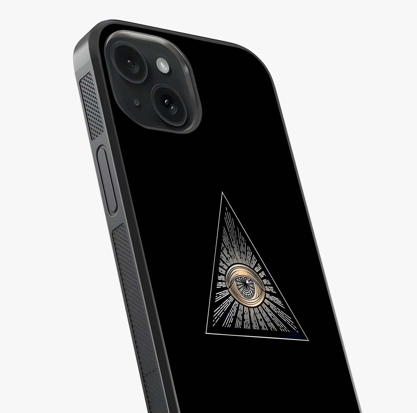 Illuminati Evil Glass Case captured at a warm angle highlighting gloss, texture and premium glass finish.