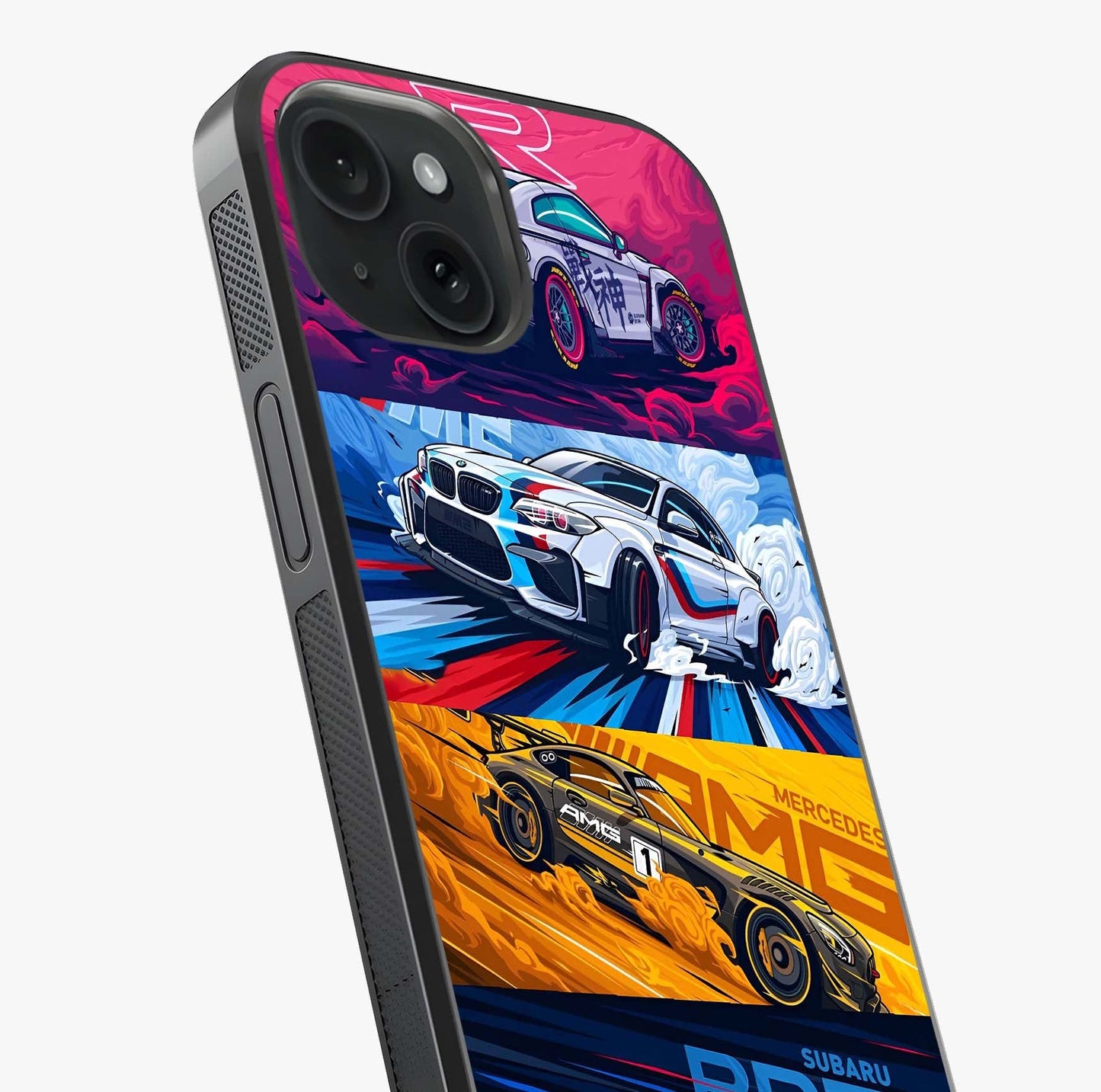 Jdm Sports Car Glass Case captured at a warm angle highlighting gloss, texture and premium glass finish.