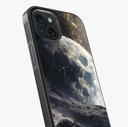Lunar Horizon Glow Glass Case captured at a warm angle highlighting gloss, texture and premium glass finish.