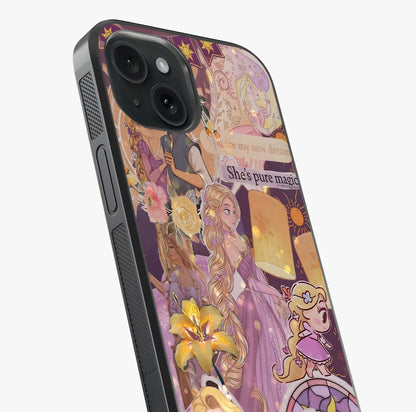 Magical Tangled Dream Glass Case captured at a warm angle highlighting gloss, texture and premium glass finish.