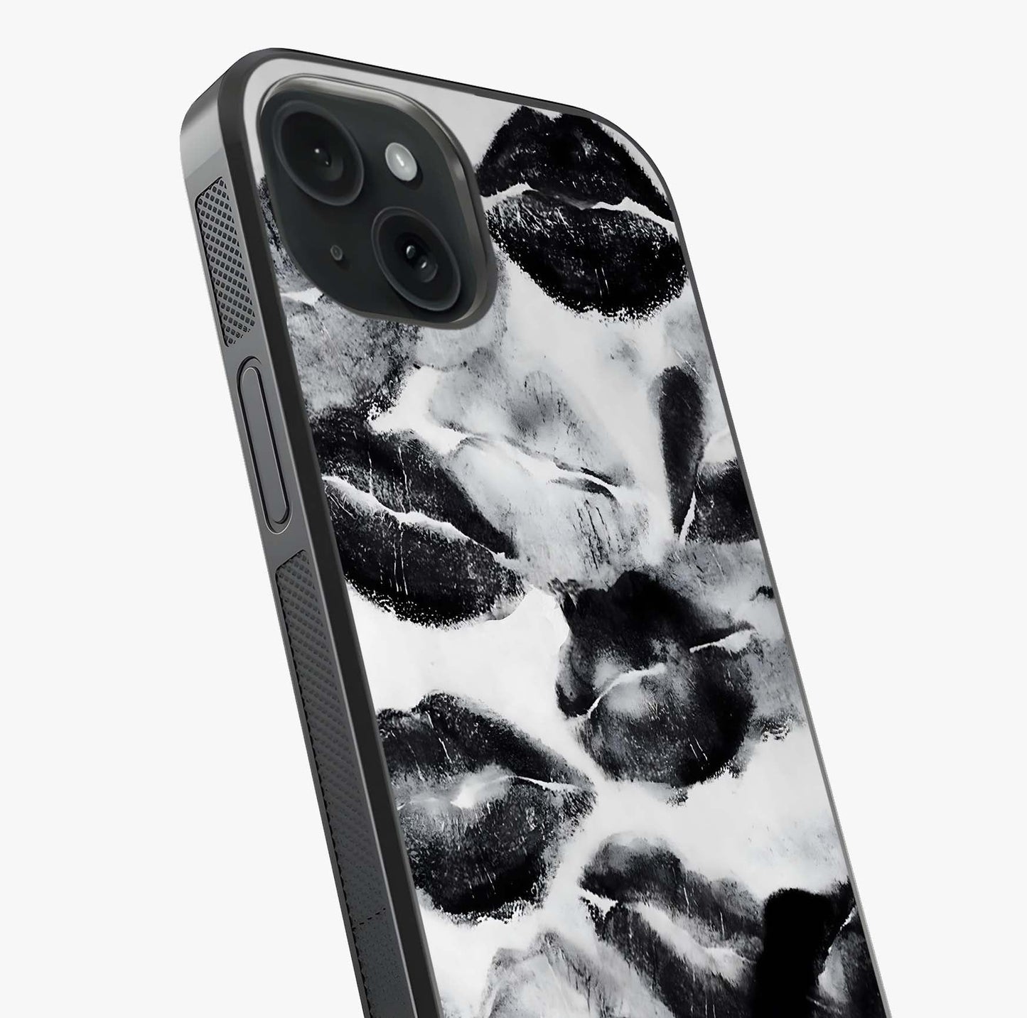 Midnight Kiss Marks Glass Case captured at a warm angle highlighting gloss, texture and premium glass finish.