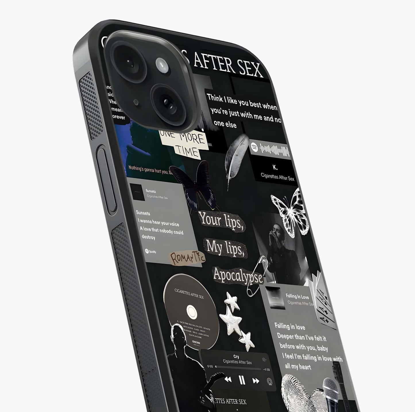 Midnight Love Echo Glass Case captured at a warm angle highlighting gloss, texture and premium glass finish.