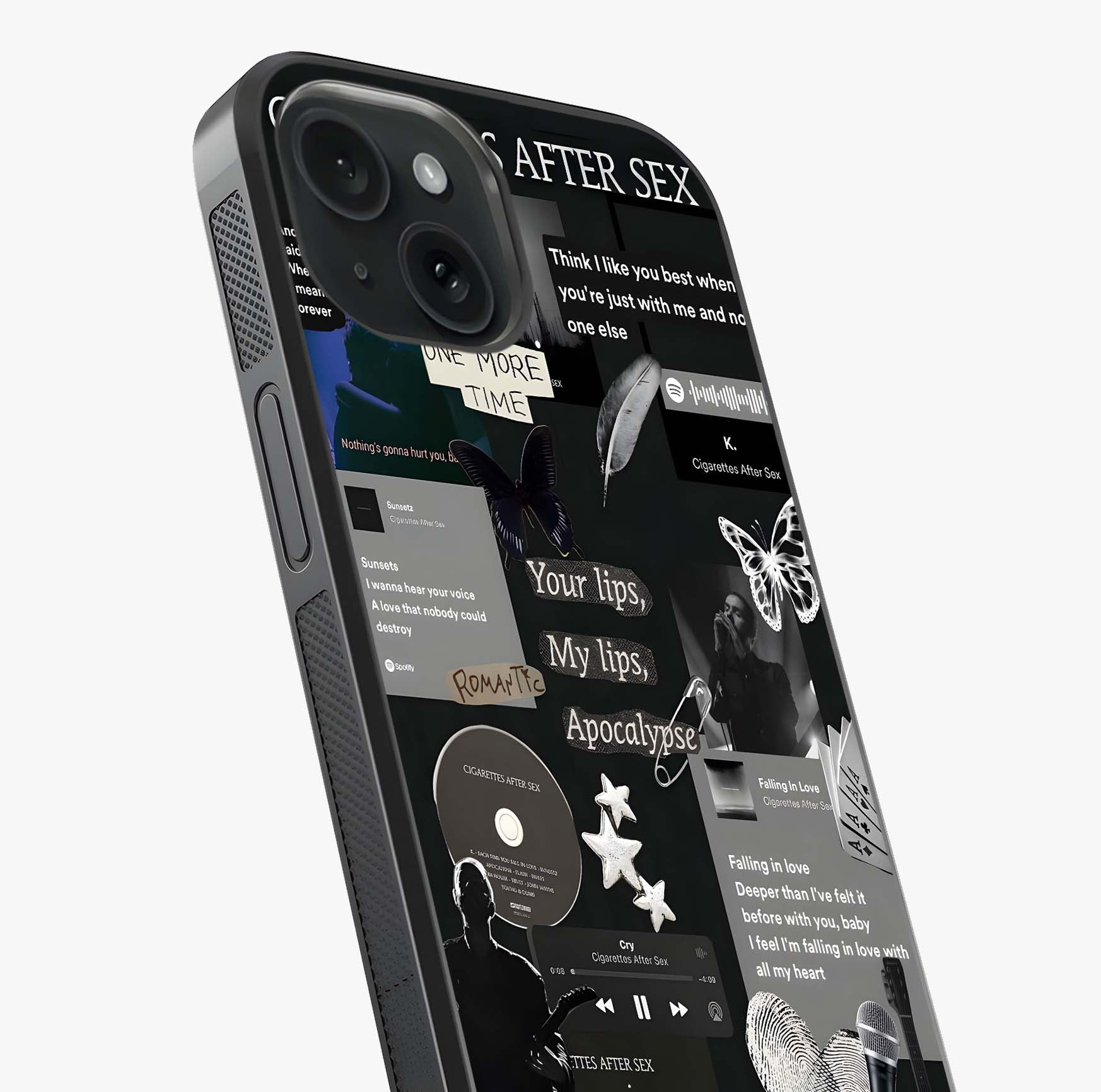 Midnight Love Echo Glass Case captured at a warm angle highlighting gloss, texture and premium glass finish.