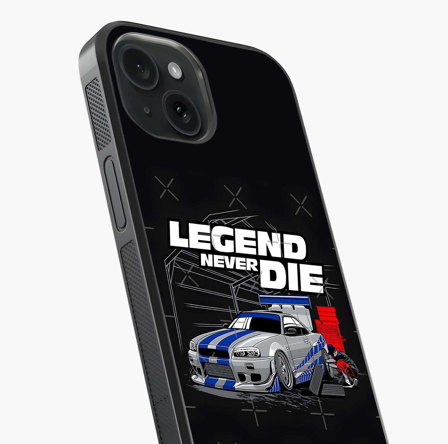 Midnight Racing Legacy Glass Case captured at a warm angle highlighting gloss, texture and premium glass finish.