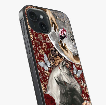 Moonlit Royal Stallion Glass Case captured at a warm angle highlighting gloss, texture and premium glass finish.