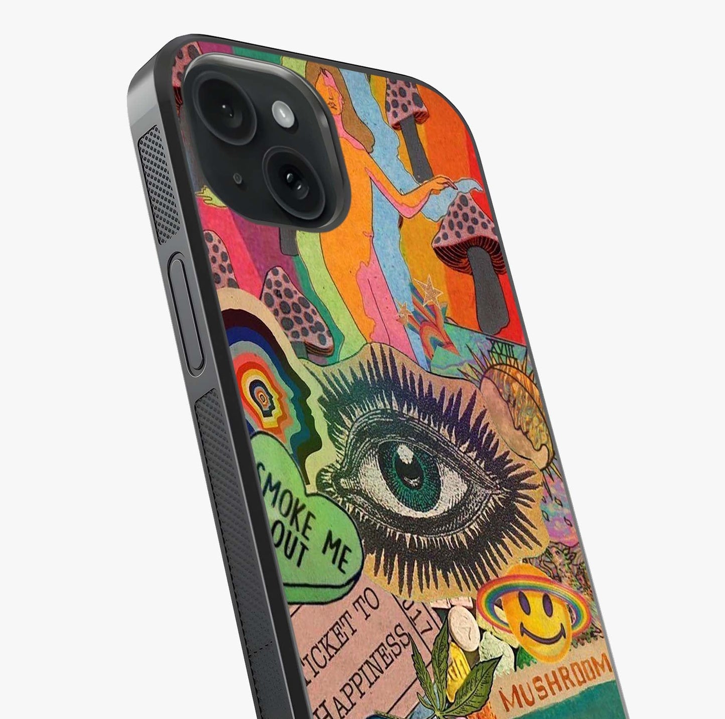 Mystic Eye Wonderland Glass Case captured at a warm angle highlighting gloss, texture and premium glass finish.