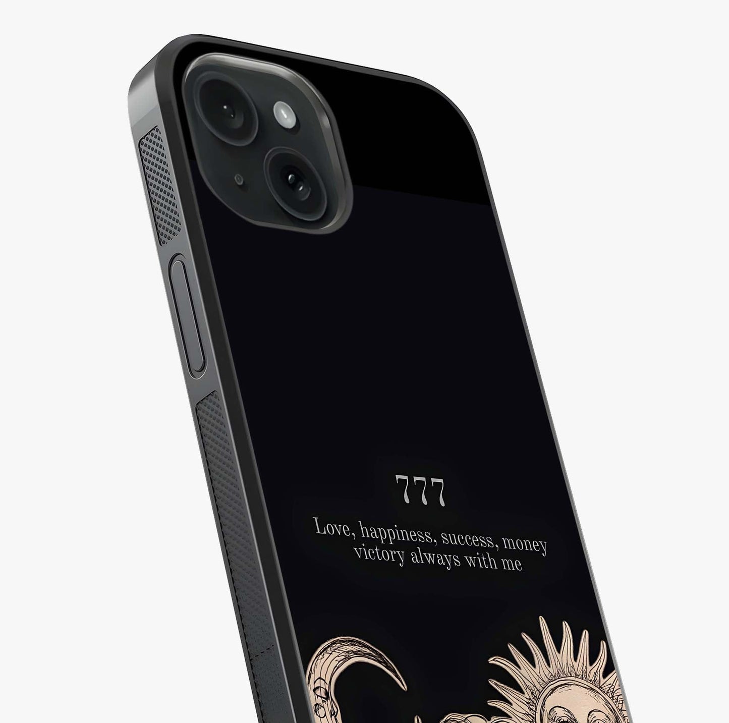 Mystic Victory Aura Glass Case captured at a warm angle highlighting gloss, texture and premium glass finish.