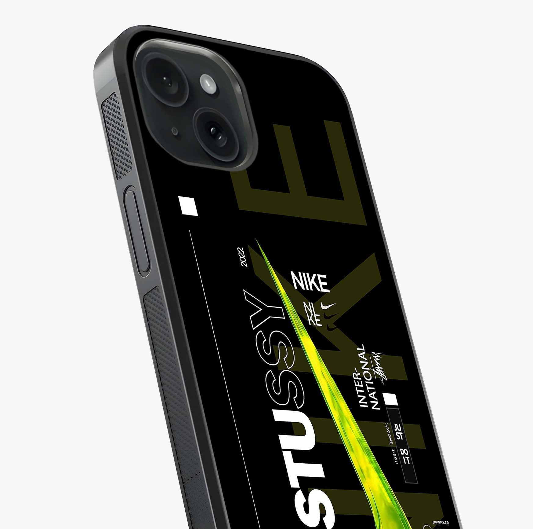 Neon Street Edition Glass Case captured at a warm angle highlighting gloss, texture and premium glass finish.