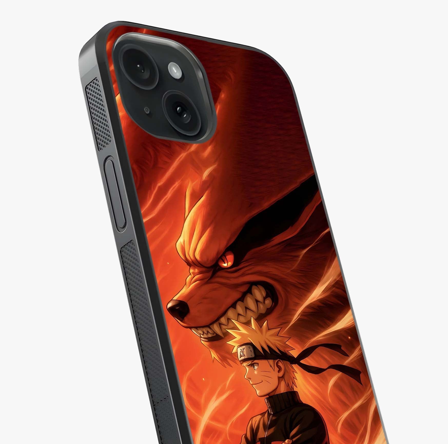 Nine Tails Legacy Glass Case captured at a warm angle highlighting gloss, texture and premium glass finish.