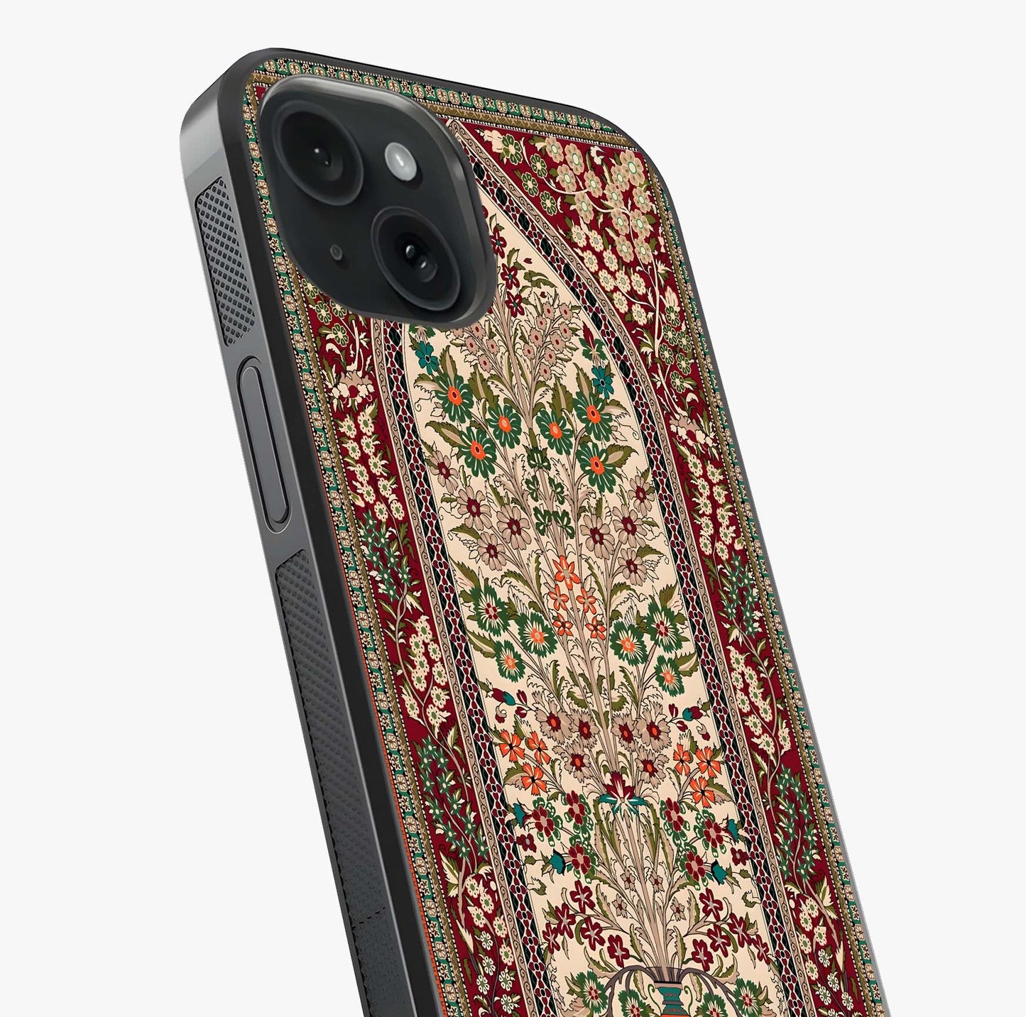 Persian Inspired Glass Case captured at a warm angle highlighting gloss, texture and premium glass finish.