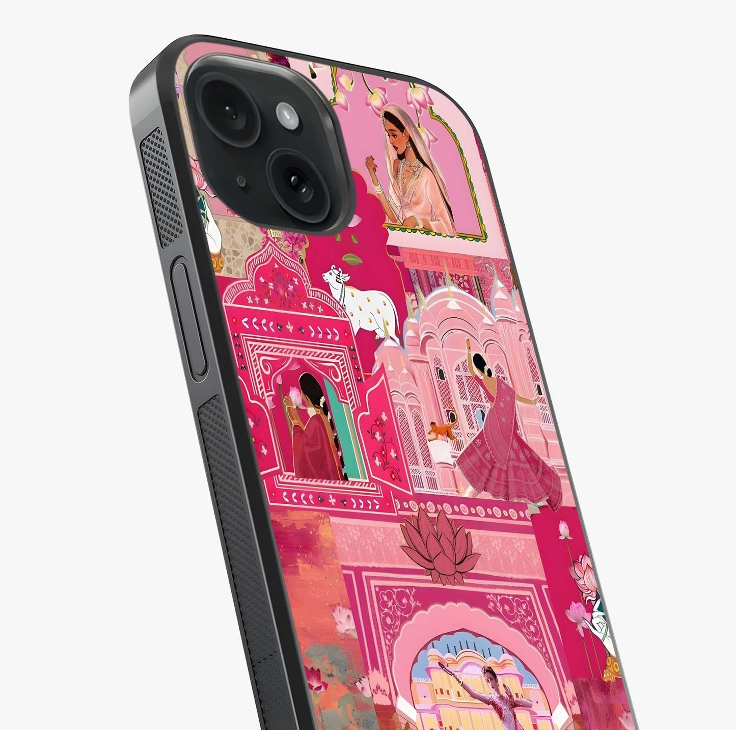 Pink Palace Muse Glass Case captured at a warm angle highlighting gloss, texture and premium glass finish.