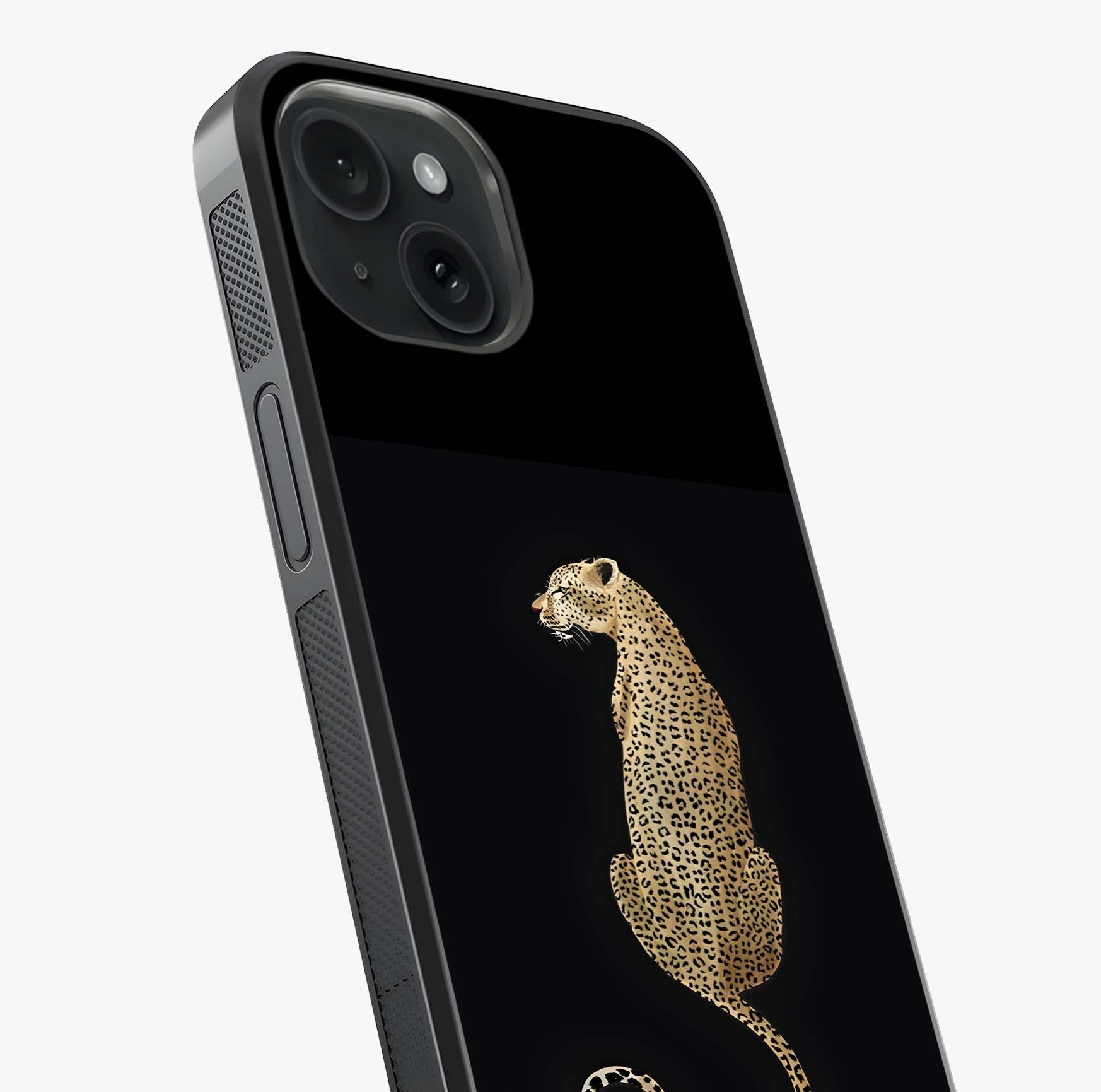 Regal Leopard Glass Case captured at a warm angle highlighting gloss, texture and premium glass finish.