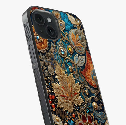 Royal Jewel Garden Glass Case captured at a warm angle highlighting gloss, texture and premium glass finish.