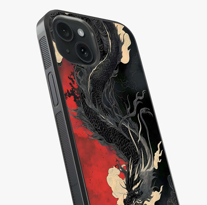 Shadow Dragon Fury Glass Case captured at a warm angle highlighting gloss, texture and premium glass finish.