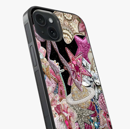 Starlit Jewel Dream Glass Case captured at a warm angle highlighting gloss, texture and premium glass finish.