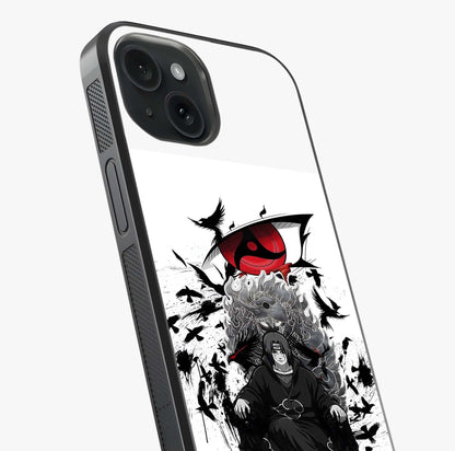 Uchiha Shadow Throne Glass Case captured at a warm angle highlighting gloss, texture and premium glass finish.