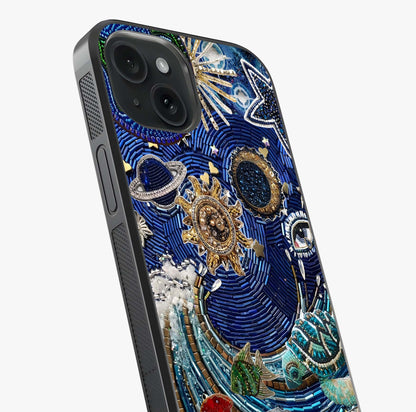 Universe Underwater Spark Glass Case captured at a warm angle highlighting gloss, texture and premium glass finish.