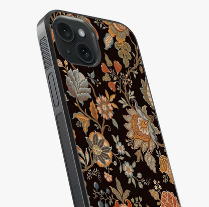 Vintage Floral Dream Glass Case captured at a warm angle highlighting gloss, texture and premium glass finish.