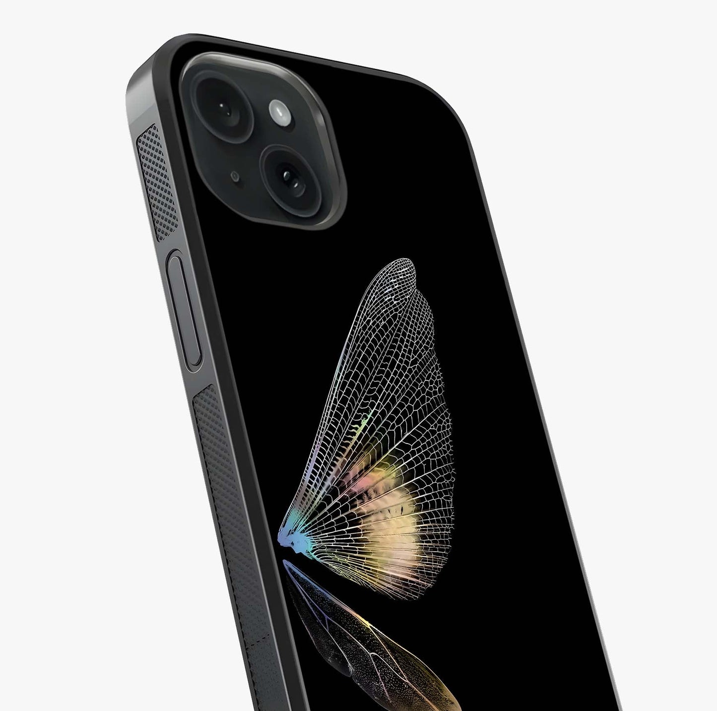 Whispers Of Wings Glass Case captured at a warm angle highlighting gloss, texture and premium glass finish.