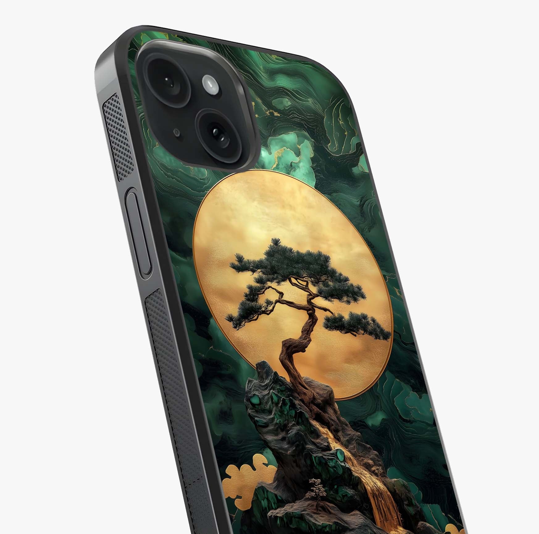 Zen Moon Rise Glass Case captured at a warm angle highlighting gloss, texture and premium glass finish.