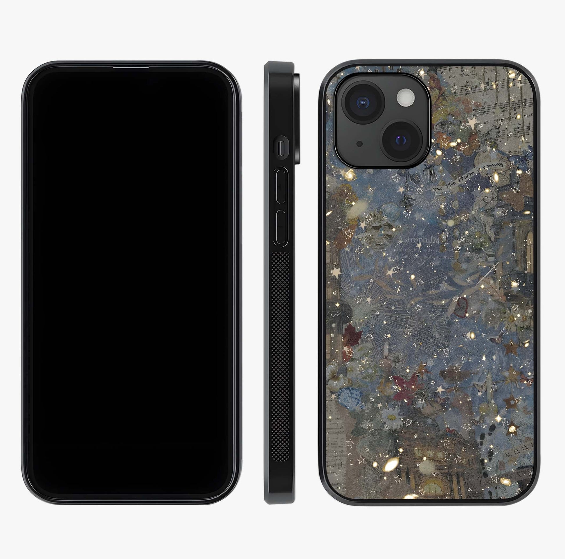 Aesthetic Astrolophia Glass Case displayed upright for full design visibility and premium finish.