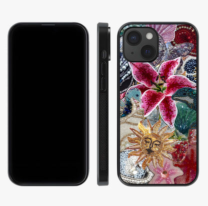 Beaded Garden Fantasy Glass Case displayed upright for full design visibility and premium finish.