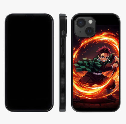 Blazing Sword Resolve Glass Case displayed upright for full design visibility and premium finish.