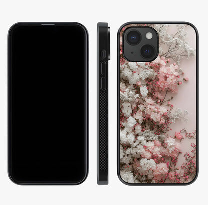 Blush Blossom Cloud Glass Case displayed upright for full design visibility and premium finish.