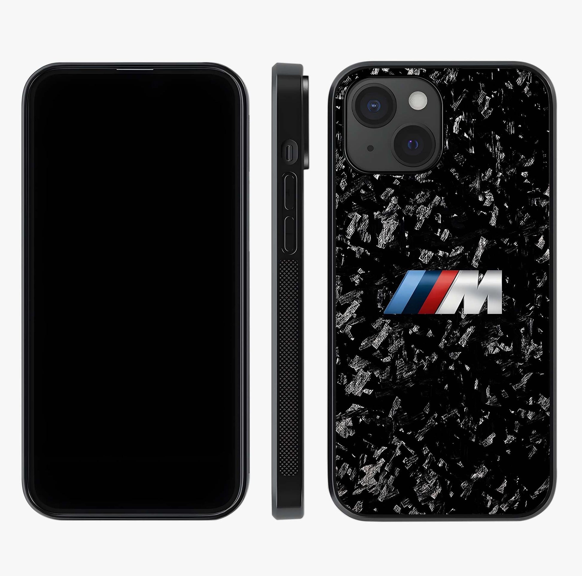 Carbon Speed Mark Glass Case displayed upright for full design visibility and premium finish.
