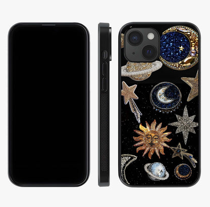 Celestial Gem Constellations Glass Case displayed upright for full design visibility and premium finish.