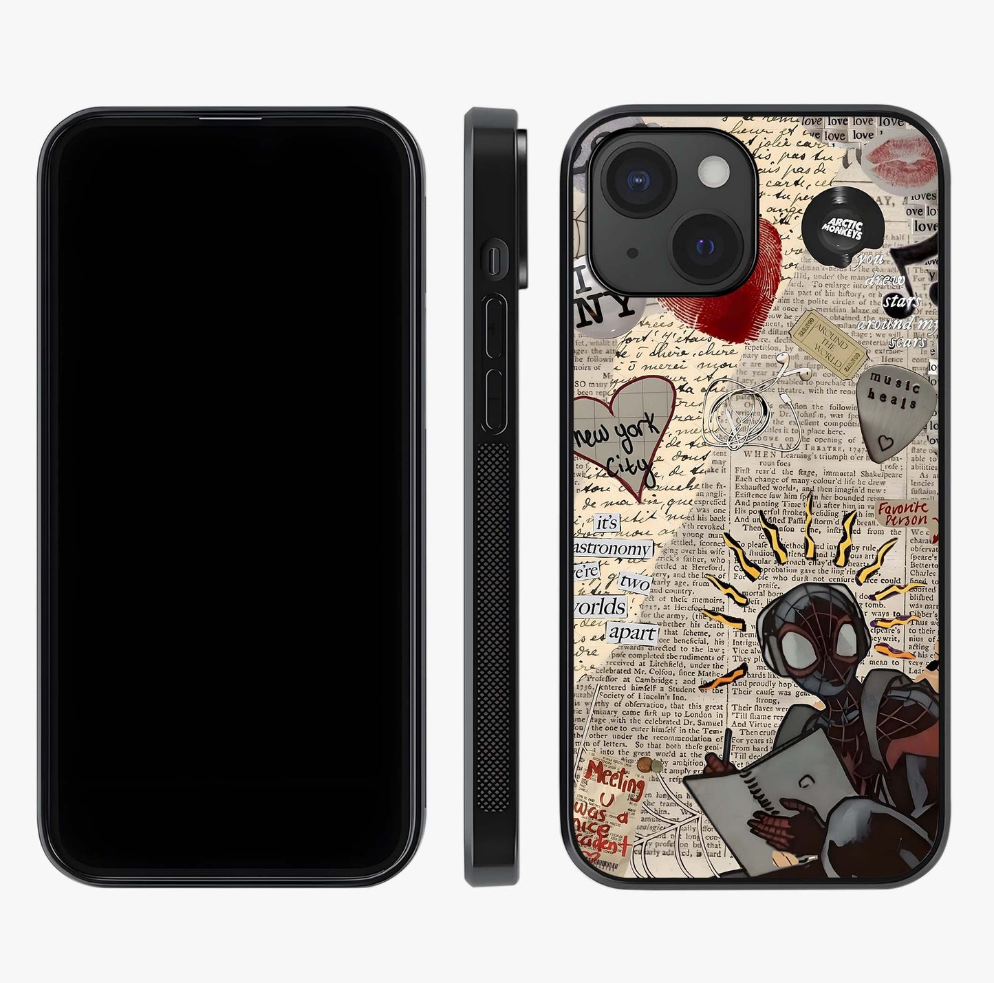 City Dream Sketch Glass Case displayed upright for full design visibility and premium finish.