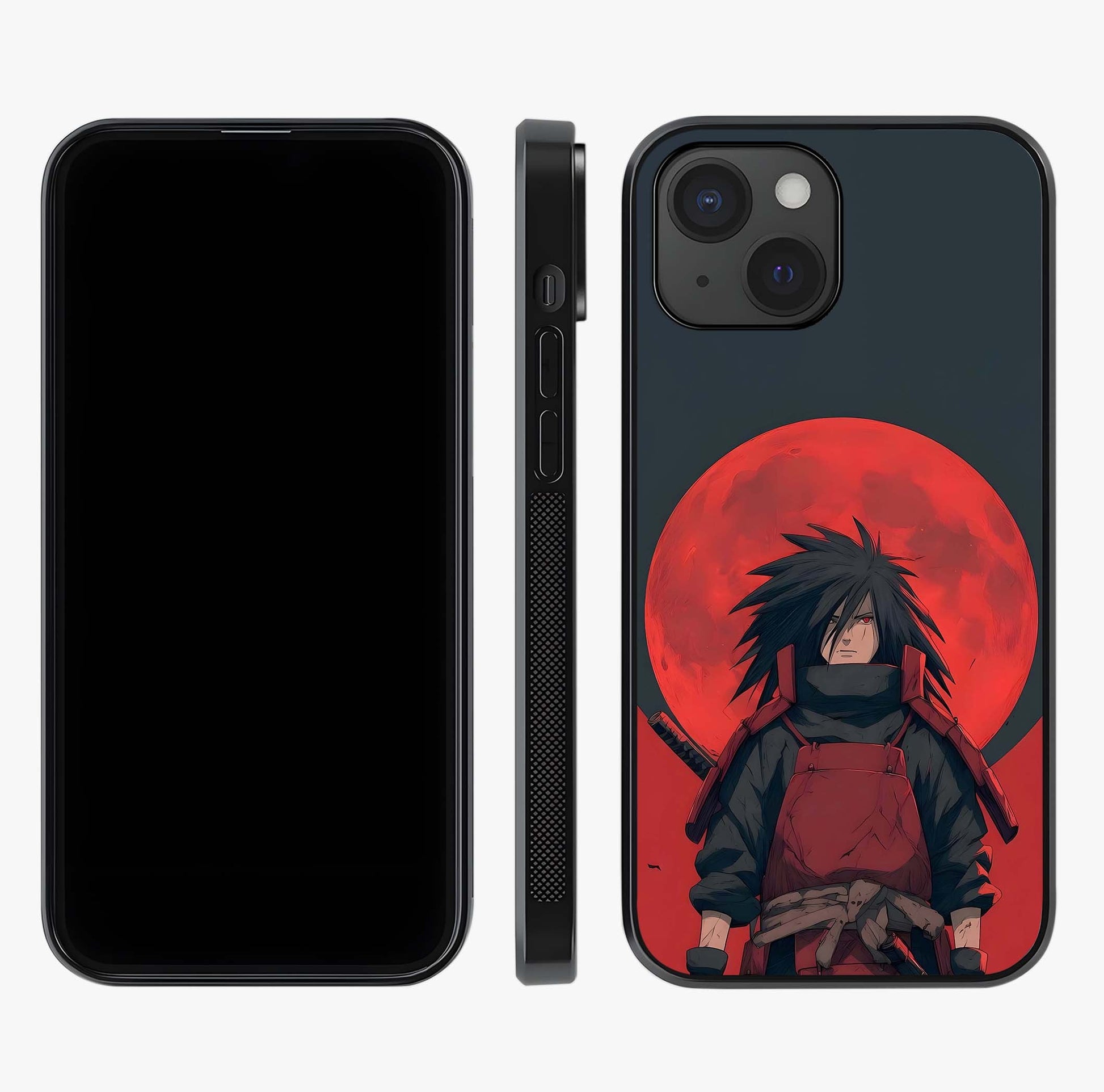 Crimson Moon Warlord Glass Case displayed upright for full design visibility and premium finish.