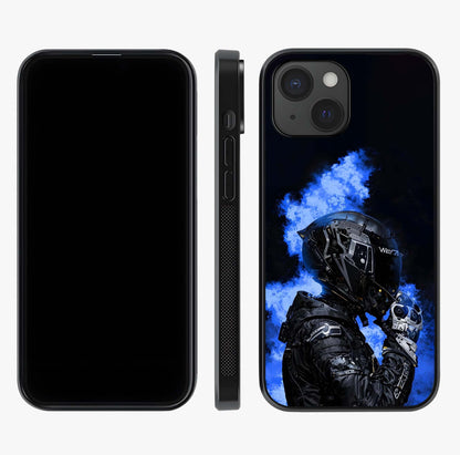 Cyber Sentinel Protocol Glass Case displayed upright for full design visibility and premium finish.