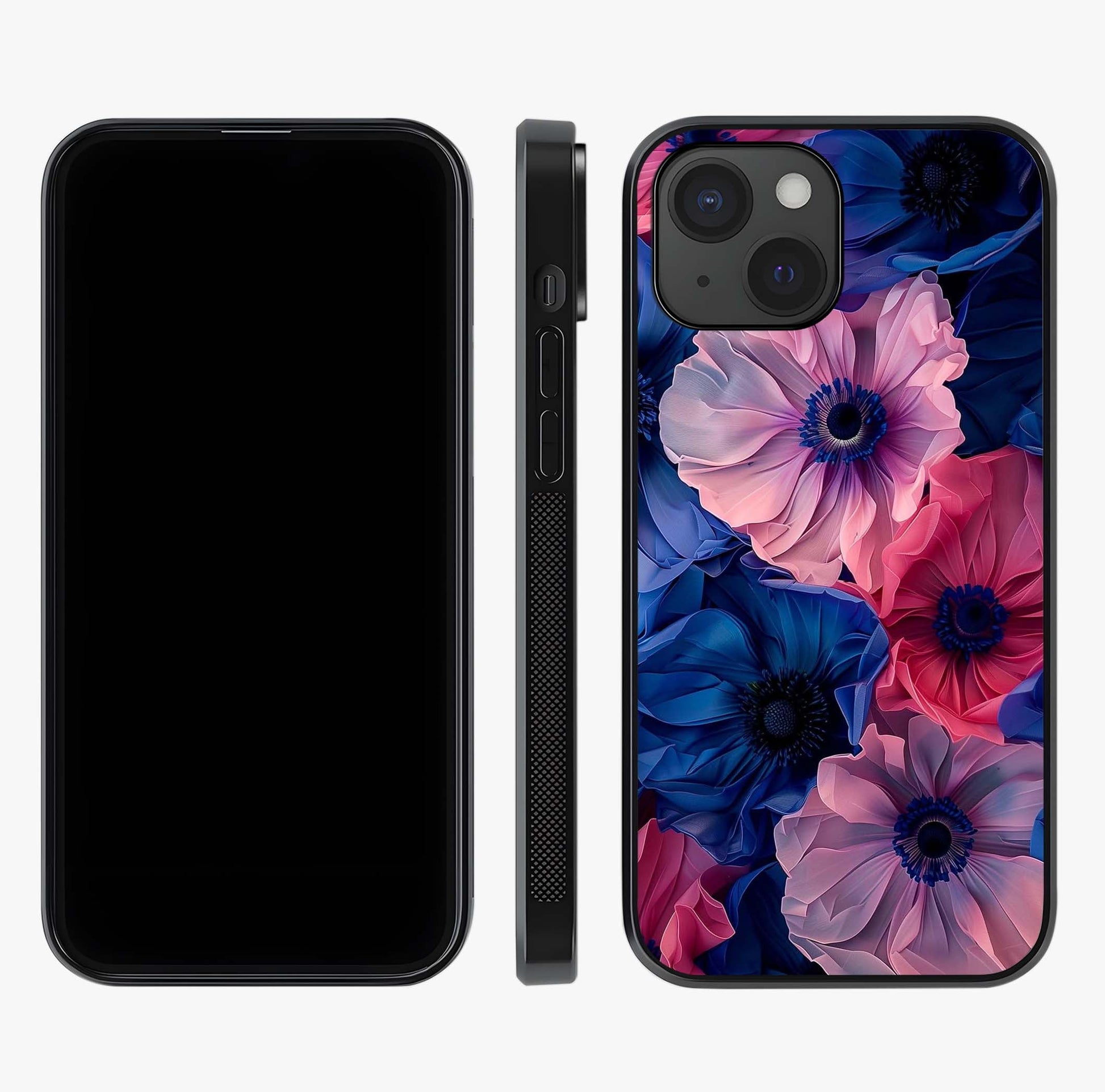 Flower Paper Art Pattern Glass Case displayed upright for full design visibility and premium finish.