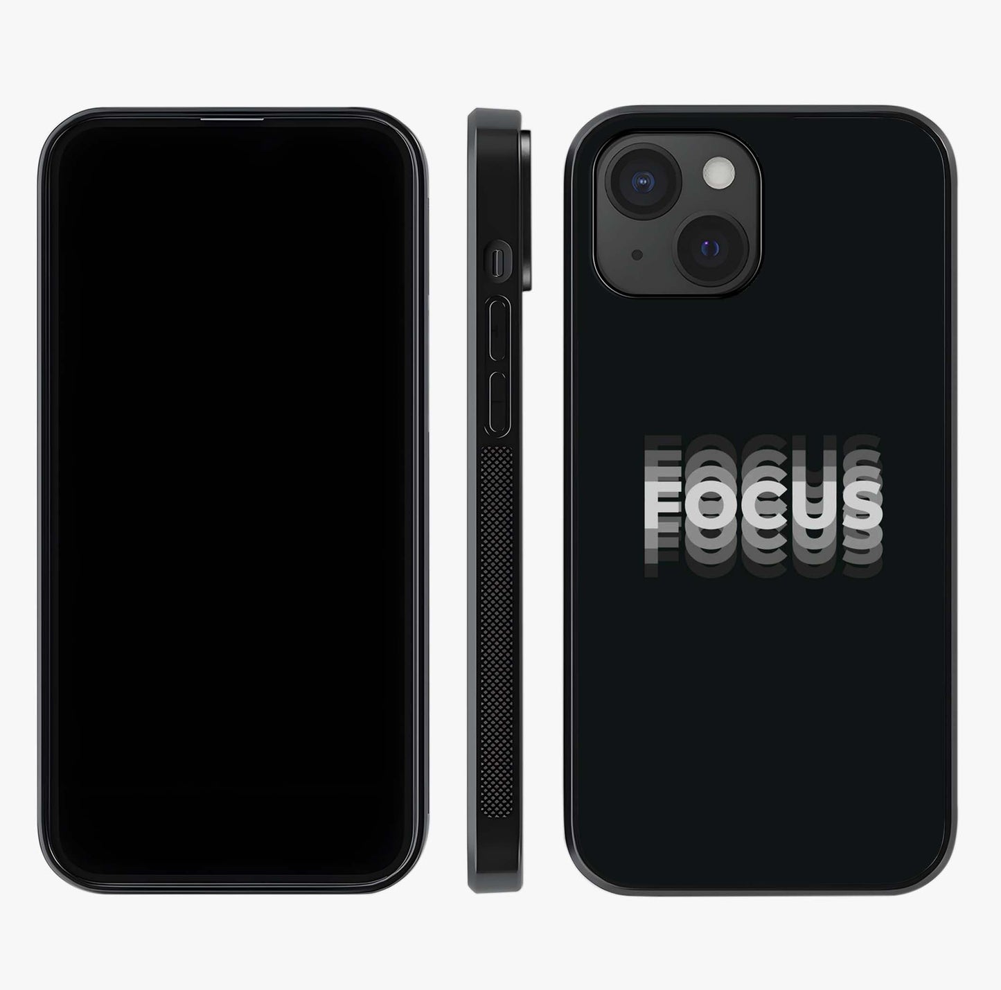 Focus Mode On Glass Case displayed upright for full design visibility and premium finish.