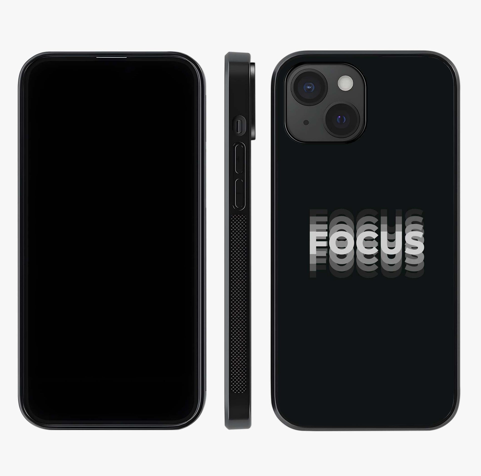 Focus Mode On Glass Case displayed upright for full design visibility and premium finish.