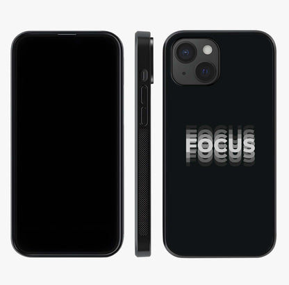 Focus Mode On Glass Case displayed upright for full design visibility and premium finish.
