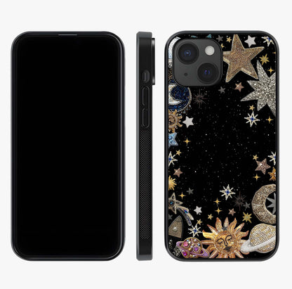 Galactic Jewel Stars Glass Case displayed upright for full design visibility and premium finish.