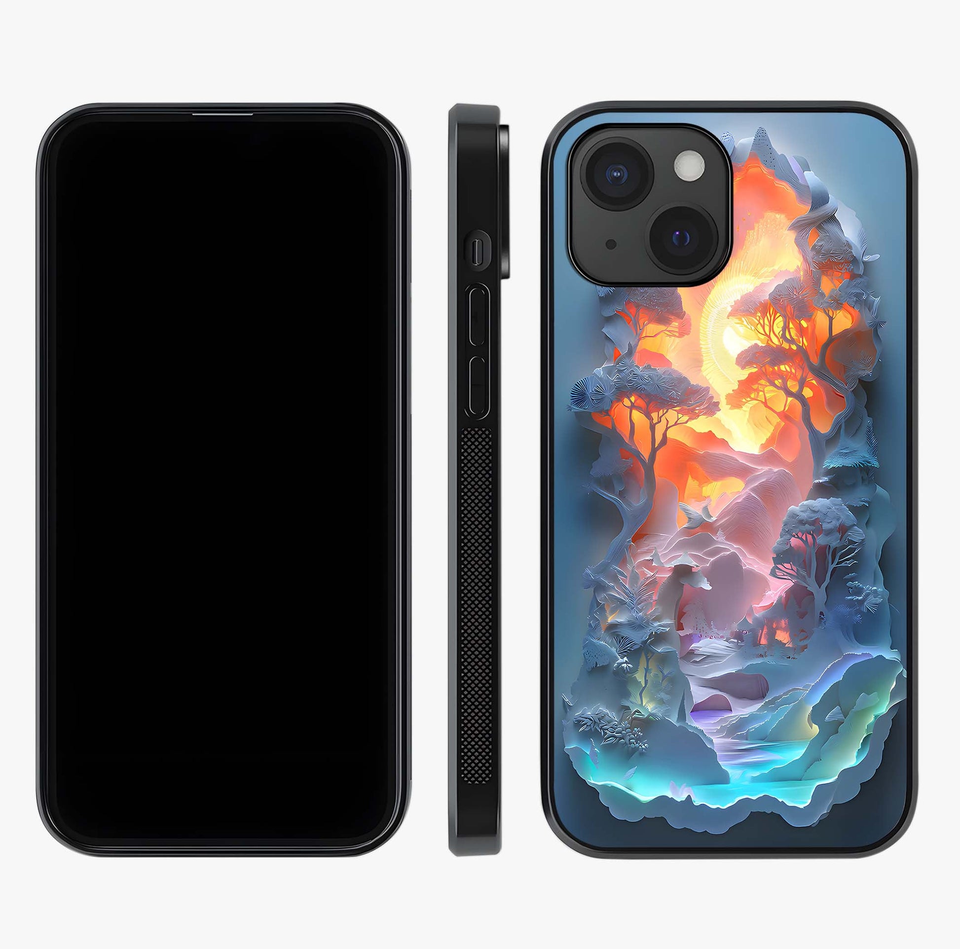 Glow Forest Portal Glass Case displayed upright for full design visibility and premium finish.