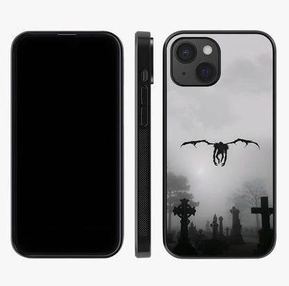 Graveyard Shadow Descent Glass Case displayed upright for full design visibility and premium finish.