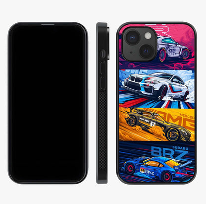 Jdm Sports Car Glass Case displayed upright for full design visibility and premium finish.