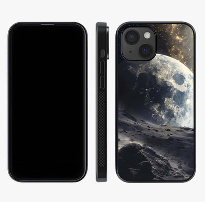 Lunar Horizon Glow Glass Case displayed upright for full design visibility and premium finish.