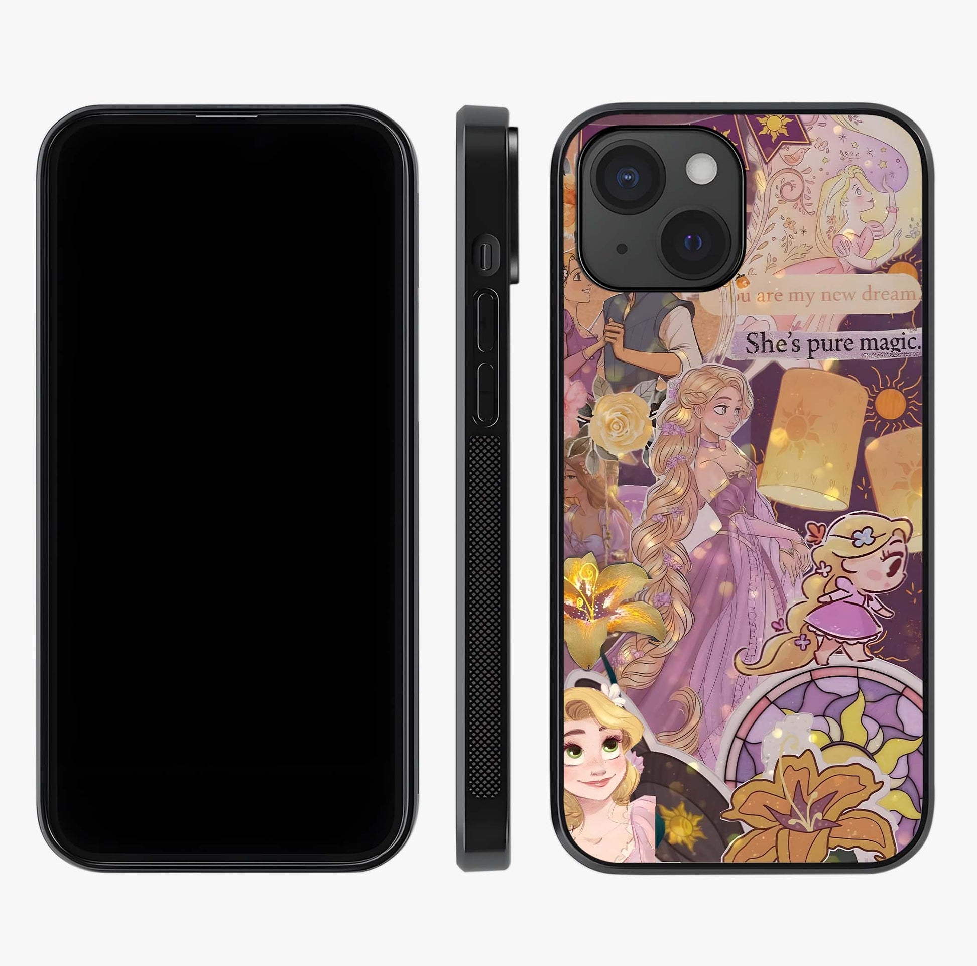 Magical Tangled Dream Glass Case displayed upright for full design visibility and premium finish.