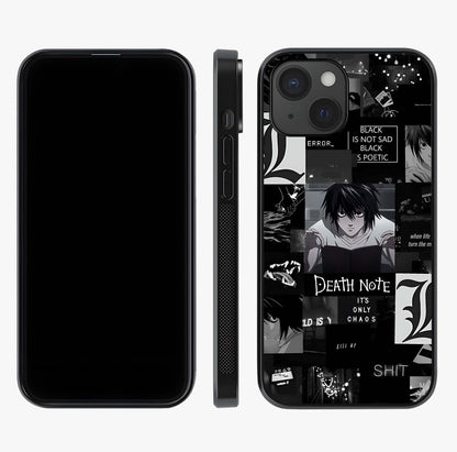 Midnight Chaos Mind Glass Case displayed upright for full design visibility and premium finish.