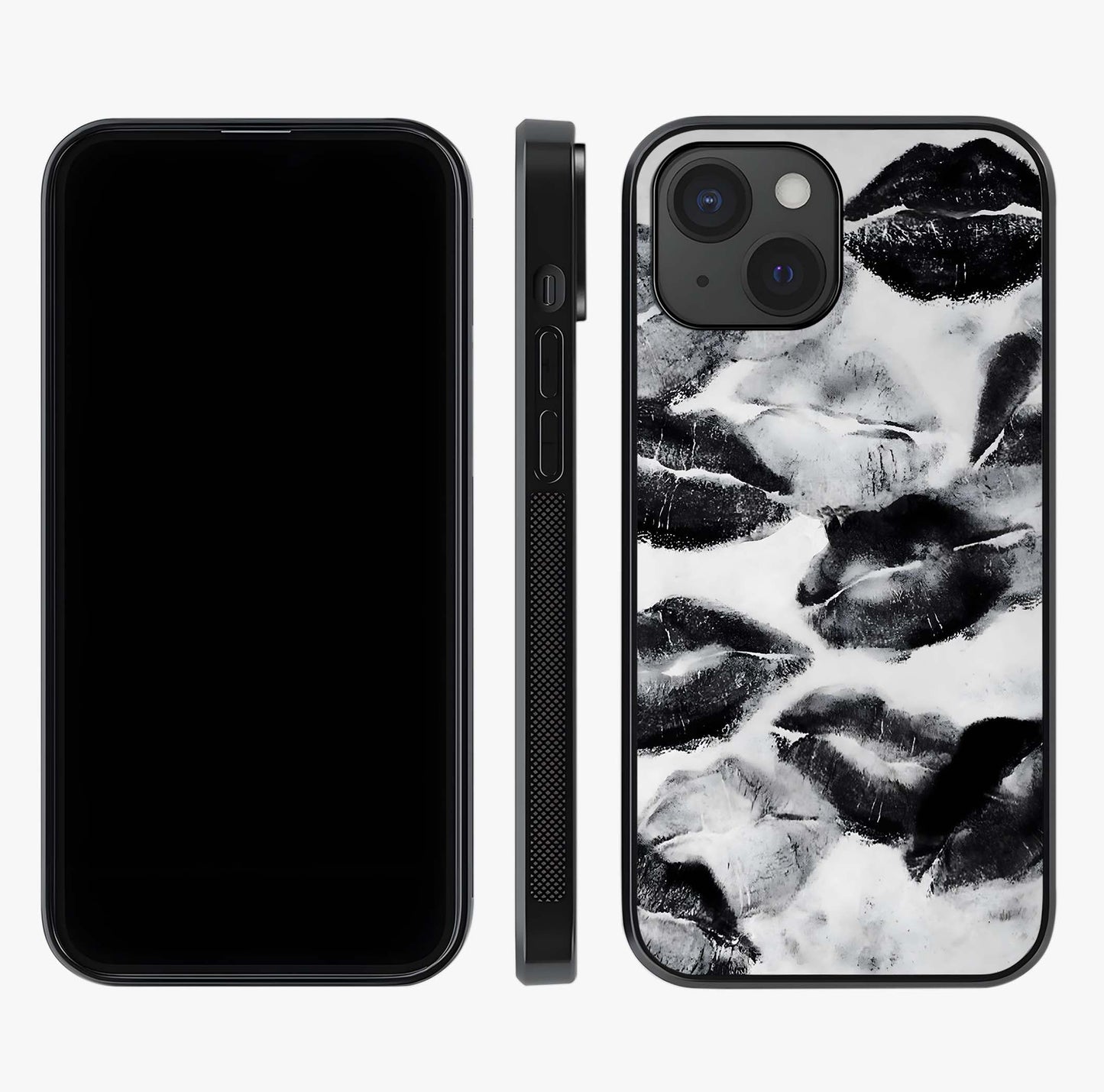 Midnight Kiss Marks Glass Case displayed upright for full design visibility and premium finish.